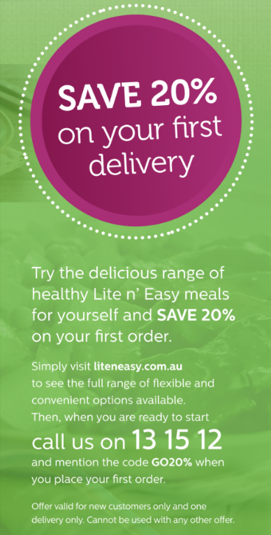 Eat well and get healthy with this special offer from Lite n' Easy to our Go55s.